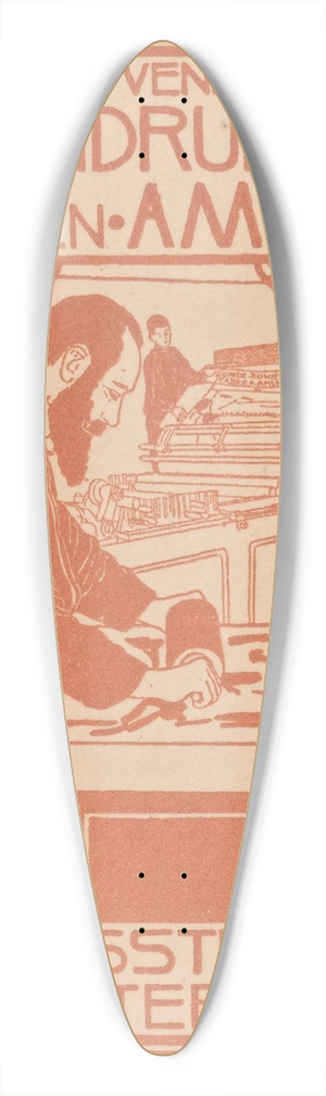 Johann Georg van Caspel - Advertentie van Steendrukkerij voorheen Amand 39.3 inch art pintail longboard deck
