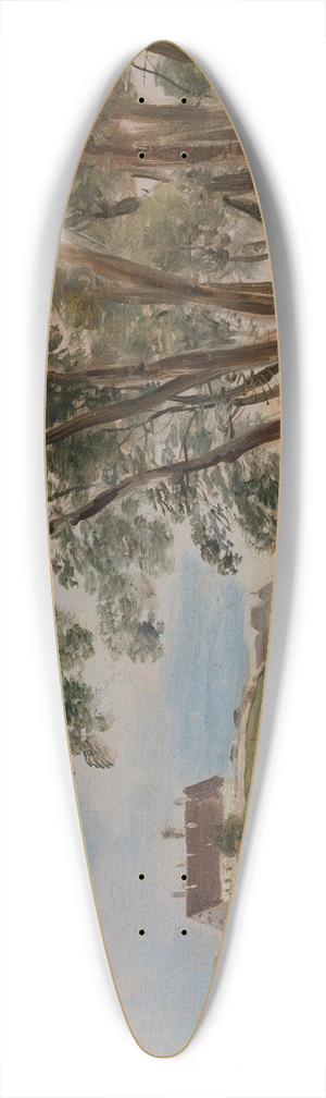 Johann Georg von Dillis - Blick von der Praterinsel ber die Isar zum Siechenhaus auf dem Gasteig 39.3 inch art pintail longboard deck