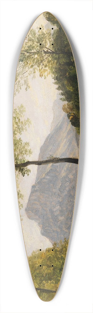 Johann Georg von Dillis - Landschaft mit dem Untersberg bei Salzburg 39.3 inch art pintail longboard deck