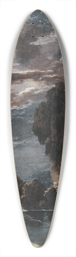 Johann Georg Wagner - Strmische Mondnacht im Gebirge 39.3 inch art pintail longboard deck