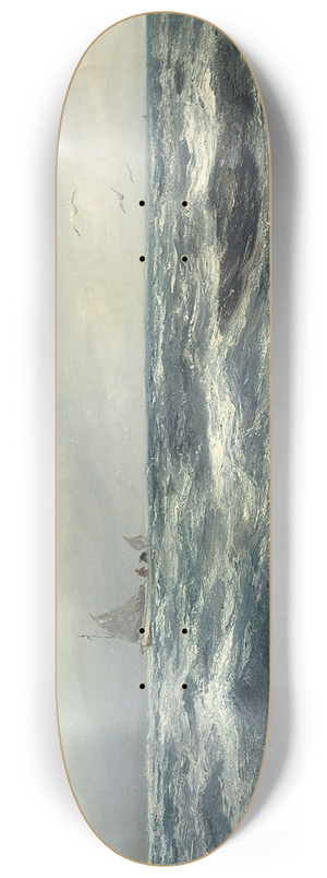 Charles Napier Hemy - A Cornish sea and working boat 8.25 inch art skate deck