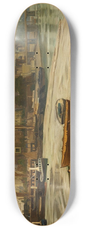 Charles Napier Hemy - The riverside, Chelsea 8.25 inch art skate deck