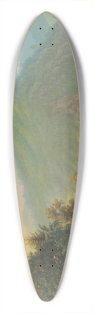Johann Heinrich Bleuler - View of Kynsburg over the Weistritz River Valley in Silesia 39.3 inch art pintail longboard deck
