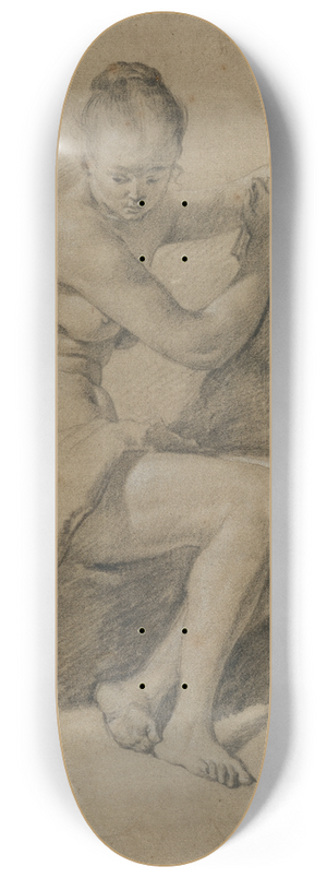 Adriaen van de Velde - Seated Female Nude 8.25 inch art skate deck