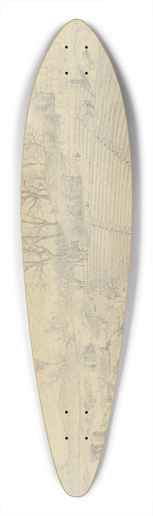 Johann Heinrich Hasselhorst - Amphitheater in Pompeii 39.3 inch art pintail longboard deck