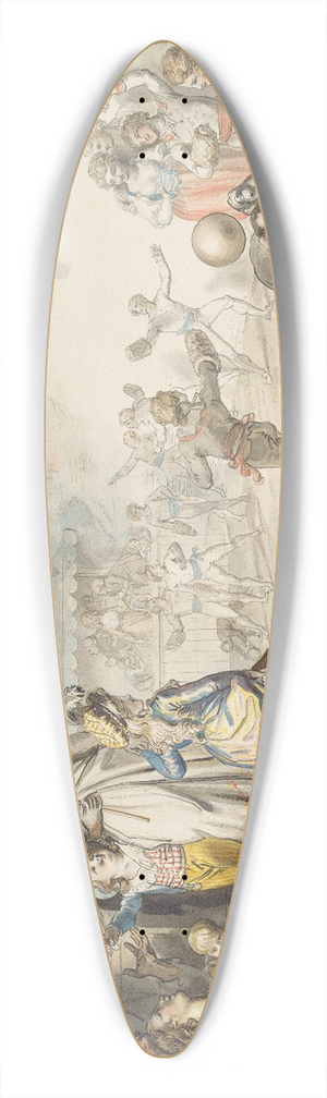 Johann Heinrich Ramberg - Ball Game in Rome 39.3 inch art pintail longboard deck