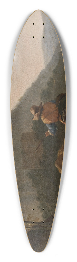 Johann Heinrich Roos - Ausziehende Hirten mit ihrer Herde in sdlicher Berglandschaft 39.3 inch art pintail longboard deck