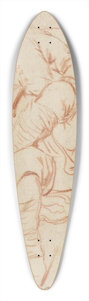 Johann Heinrich Roos - Ein Mann mit bereinandergeschlagenen Beinen auf einem Stuhl sitzend 39.3 inch art pintail longboard deck