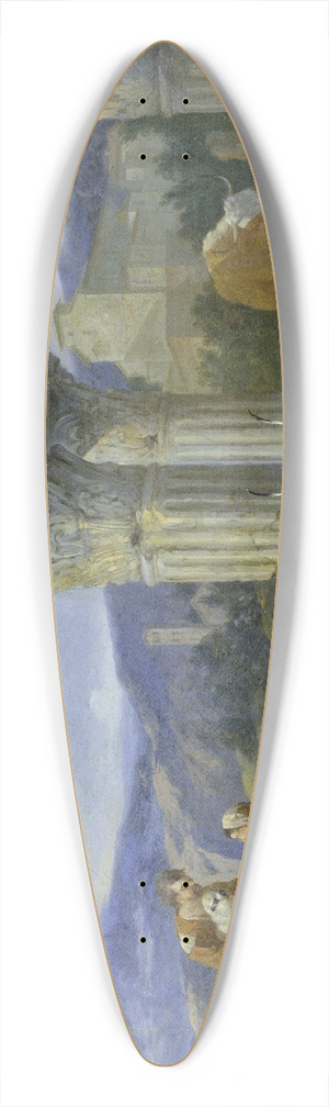 Johann Heinrich Roos - Shepherds Family at the Ruins of the Temple of Vespasian 39.3 inch art pintail longboard deck
