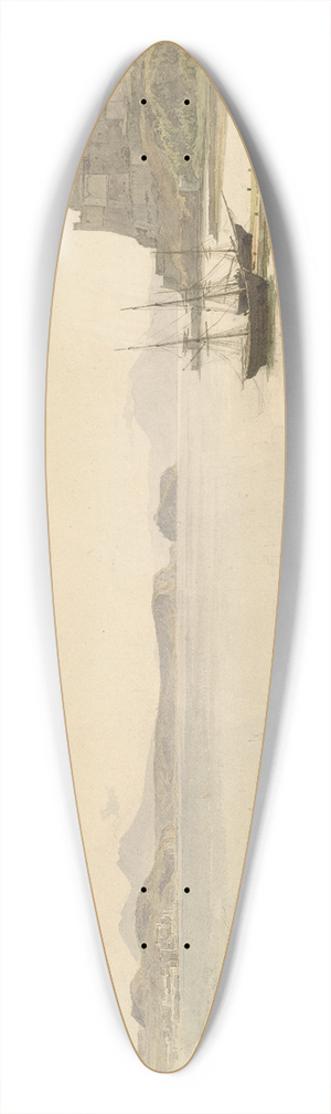 Johann Heinrich Schilbach - The Gulf of Pozzuoli 39.3 inch art pintail longboard deck
