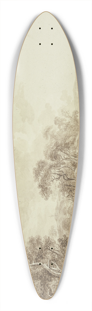 Johann Heinrich West - Mittelgebirgslandschaft mit Bach, rechts Viehherde 39.3 inch art pintail longboard deck