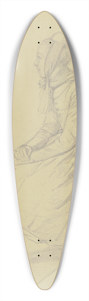 Johann Jakob Hoff - Hessisches Bauernmdchen, ganze Figur sitzend, Profil nach links 39.3 inch art pintail longboard deck