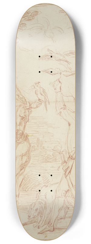 Charles Parrocel - Falkenjgerin zu Pferde mit einem Diener zu Fu 8.25 inch art skate deck