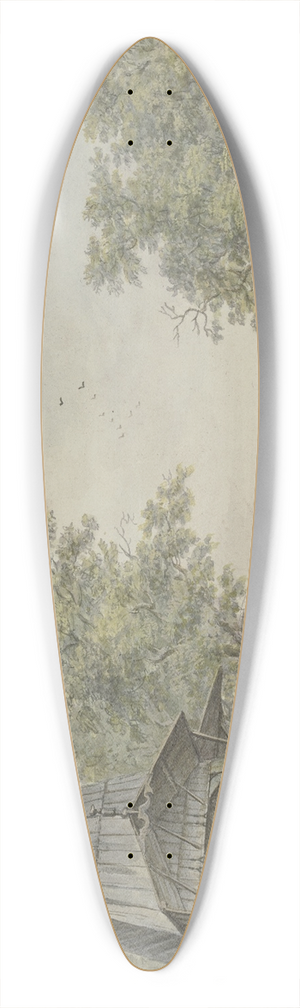Johann Jakob Koller - Hollndische Landschaft an einem Kanal, ber den eine Brcke fhrt 39.3 inch art pintail longboard deck