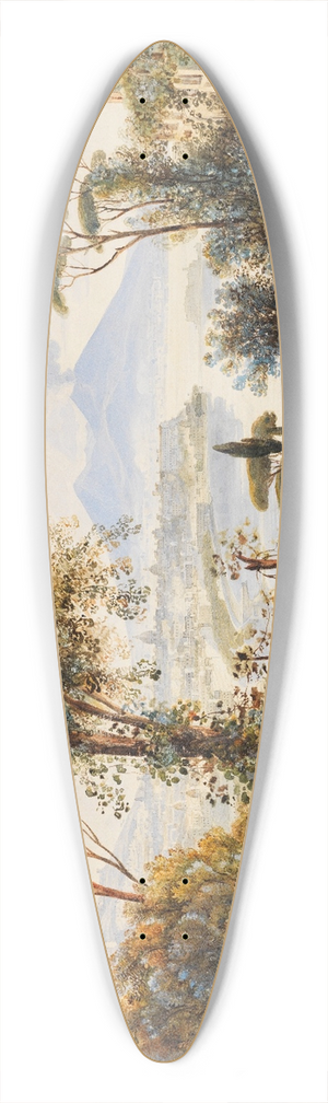Johann Jakob Wolfensberger - Ansicht von Neapel mit dem Golf und dem Vesuv im Hintergrund 39.3 inch art pintail longboard deck