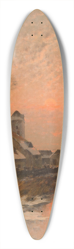 Johann Jungblut - Winter sun over iced lake 39.3 inch art pintail longboard deck