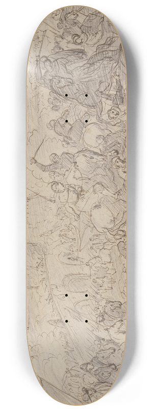 Charles Parrocel - Reitergefecht vor einer Brcke, die auf eine Burg zufhrt 8.25 inch art skate deck