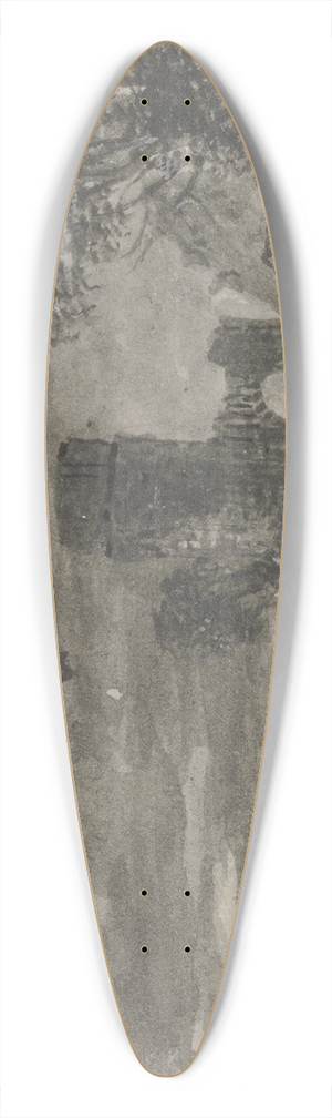 Johann Ludwig Ernst Morgenstern - Turmruine am Wasser bei Mondschein 39.3 inch art pintail longboard deck