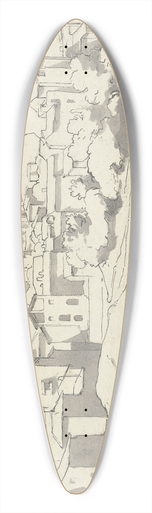 Johann Nepomuk Rauch - Blick auf den Aventin in Rom 39.3 inch art pintail longboard deck