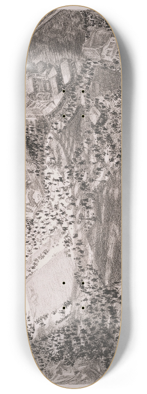 Charles Paul Renouard - Vue prise de la passerelle des cuisines de la Tour Eiffel 8.25 inch art skate deck Charles Paul Renouard - Vue prise de la passerelle des cuisines de la Tour Eiffel 8.25 inch art skate deck