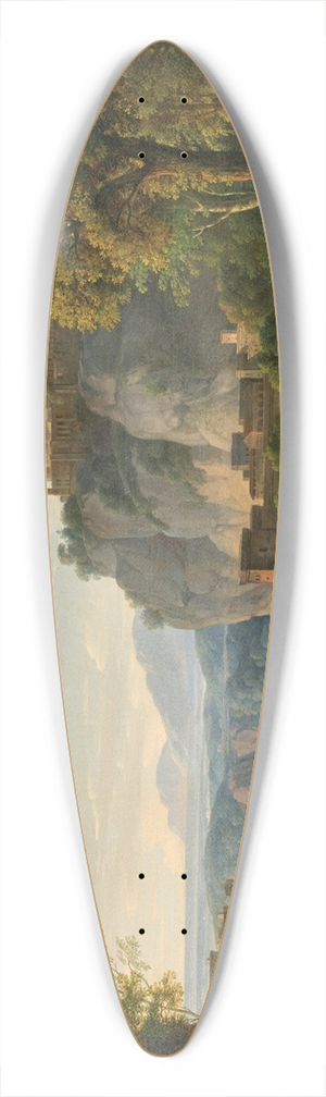Johann Nepomuk Schdlberger - An Arcadian Landscape with a Bridge 39.3 inch art pintail longboard deck