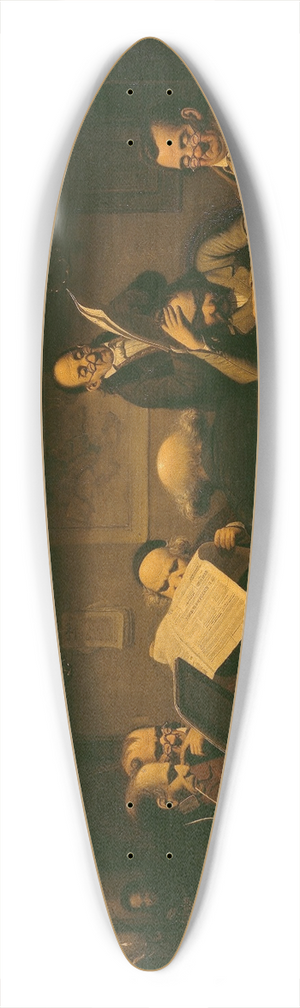 Johann Peter Hasenclever - The Reading Room 39.3 inch art pintail longboard deck