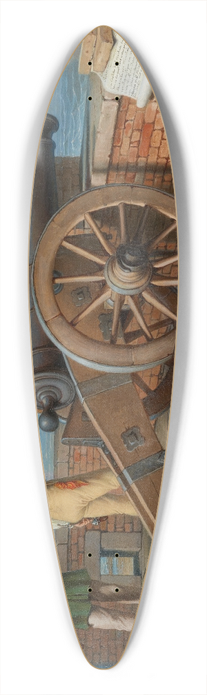 Johann Peter Krafft - Knstlerfreunde lsen einen Kanonenschuss auf der Festung Michele bei Ostia (Ferdinand Jagemann und Peter Krafft) 39.3 inch art pintail longboard deck