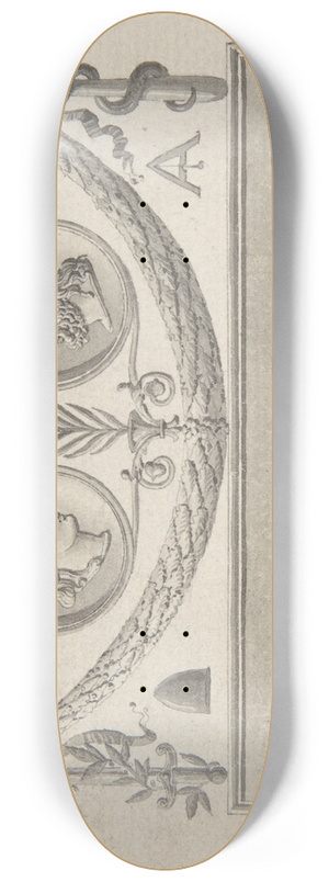Charles Percier - Vignette with Two Portrait Medallions 8.25 inch art skate deck