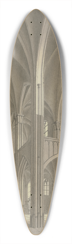 JOHANN VGELIN - Blick in eine gotische Kirche mit Staffagefiguren in Kostmen des 17. Jahrhunderts 39.3 inch art pintail longboard deck