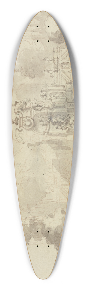 Johann Wilhelm Baur - Wasserspiele zu Frascati 39.3 inch art pintail longboard deck