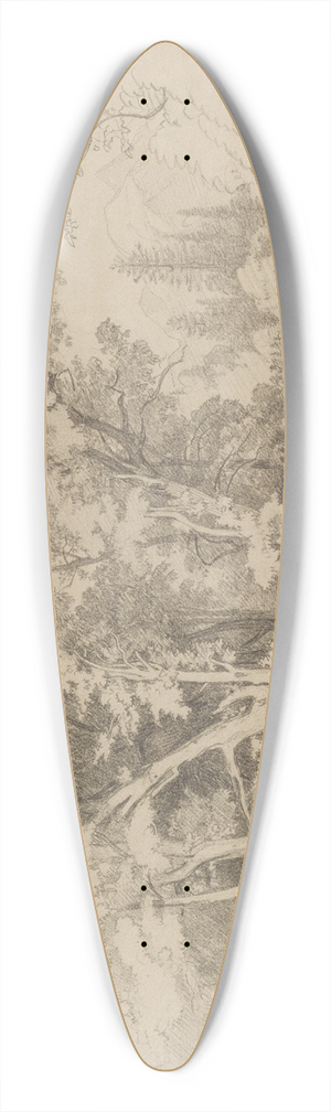 Johann Wilhelm Schirmer - Baumgruppe mit gespaltenem Baum 39.3 inch art pintail longboard deck