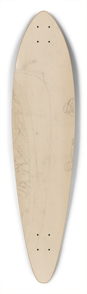 Johann Wilhelm Schirmer - Mnner im Kahn, zwei Frauen am Strand (Scheveningen), fol. 24 39.3 inch art pintail longboard deck