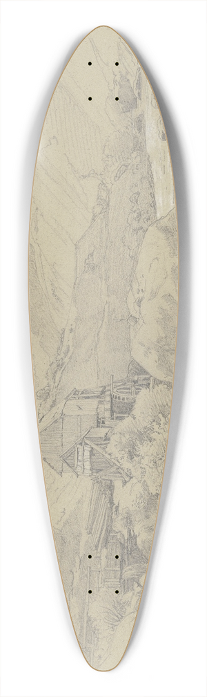 Johann Wilhelm Schirmer - Wassermhle in einer Gebirgslandschaft 39.3 inch art pintail longboard deck