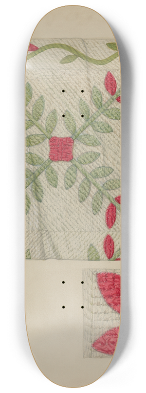 Charles Roadman - Quilt (Red and Green Leaves) 8.25 inch art skate deck