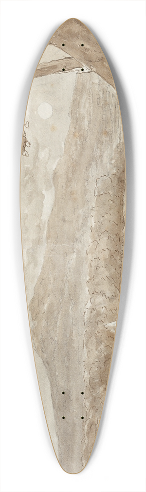 Johann Wolfgang Von Goethe - Gebirgslandschaft mit Heupyramiden im Mondschein 39.3 inch art pintail longboard deck
