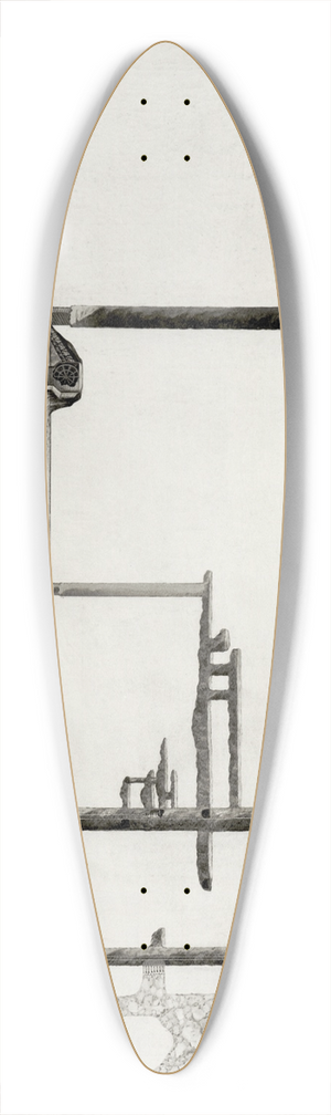 Johan Philip Korn - The Sala Silver Mine 39.3 inch art pintail longboard deck