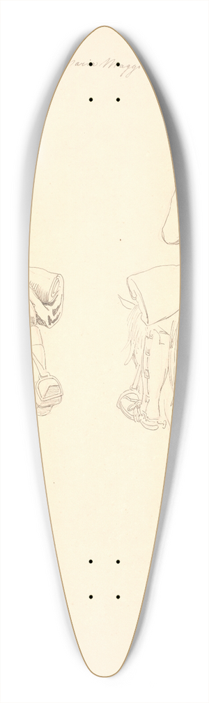 Johan Thomas Lundbye - Campagnol til hest, set forfra og bagfra, samt studie af en hests bagben 39.3 inch art pintail longboard deck