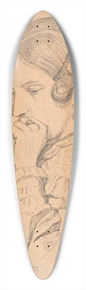 Johan Thomas Lundbye - Portrt af en ung dame, 3-4 profil mod venstre 39.3 inch art pintail longboard deck