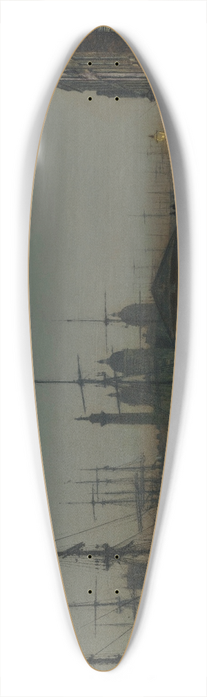 John Atkinson Grimshaw - Hull Docks At Night 39.3 inch art pintail longboard deck