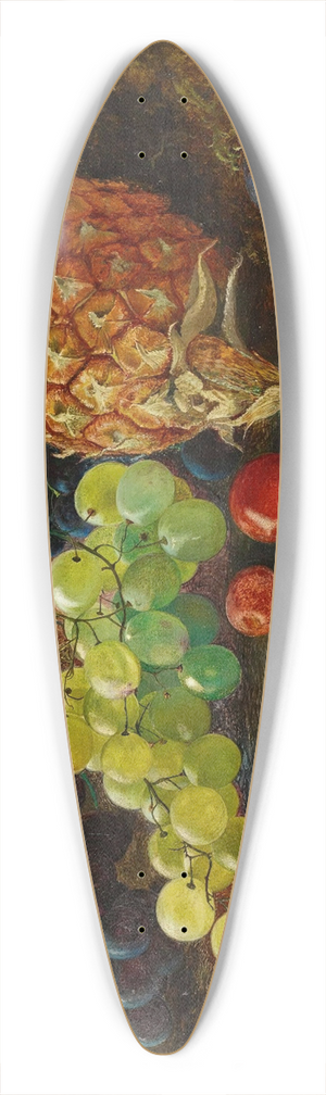 John Atkinson Grimshaw - Still lifewith a pineapple, grapes, nutsand plums 39.3 inch art pintail longboard deck