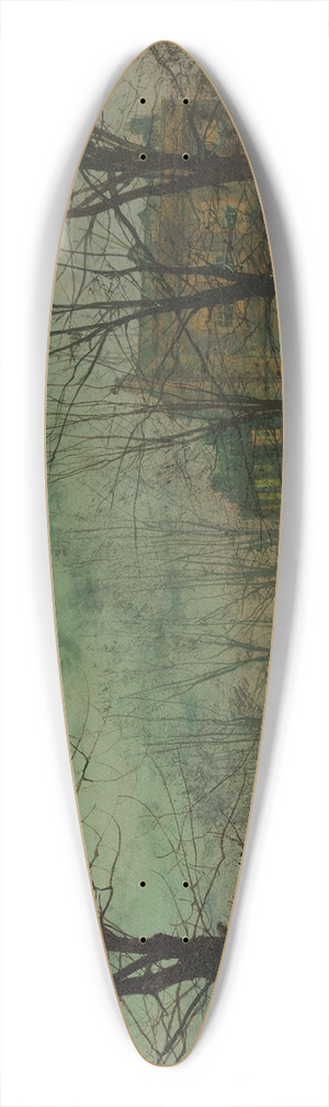 John Atkinson Grimshaw - Under the Silvery Moonbeams 39.3 inch art pintail longboard deck