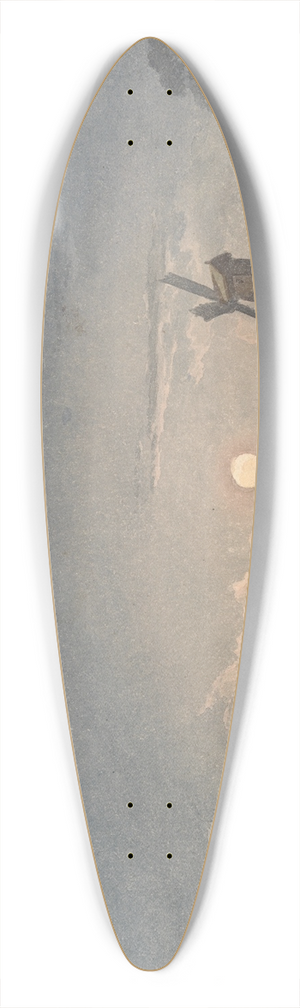John Berney Crome - Moonlight on the River near Bruges 39.3 inch art pintail longboard deck