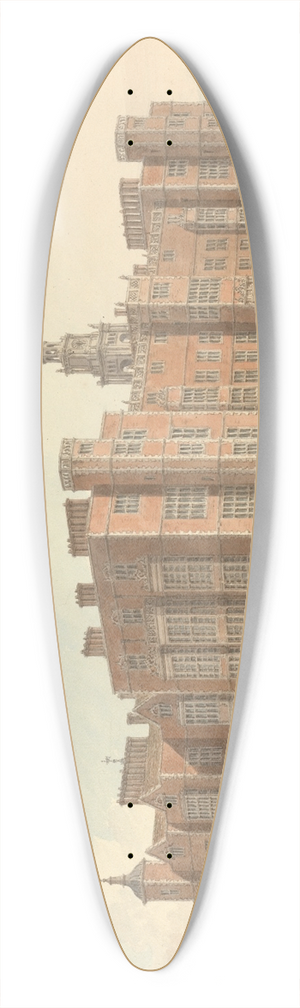 John Buckler - North East View of Hatfield House 39.3 inch art pintail longboard deck