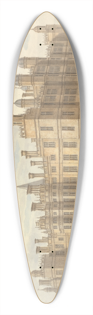 John Buckler - North West view of Burleigh House The Seat of the Marquis of Exeter 39.3 inch art pintail longboard deck