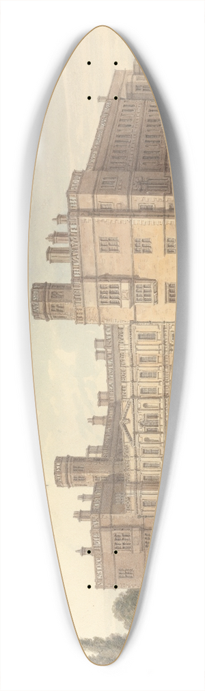 John Buckler - South East View of Castle Ashby, Northamptonshire: the Seat of the Marquis of Northampton 39.3 inch art pintail longboard deck