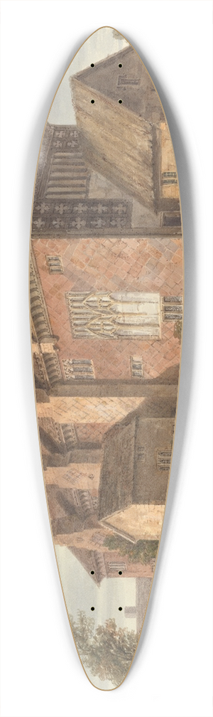 John Buckler - South East View of Samlesbury Hall, Lancashire 39.3 inch art pintail longboard deck