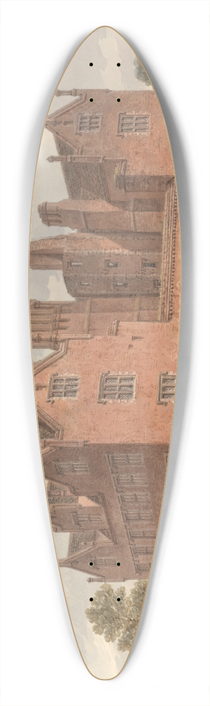 John Buckler - South West View of Eastbury House, Essex 39.3 inch art pintail longboard deck