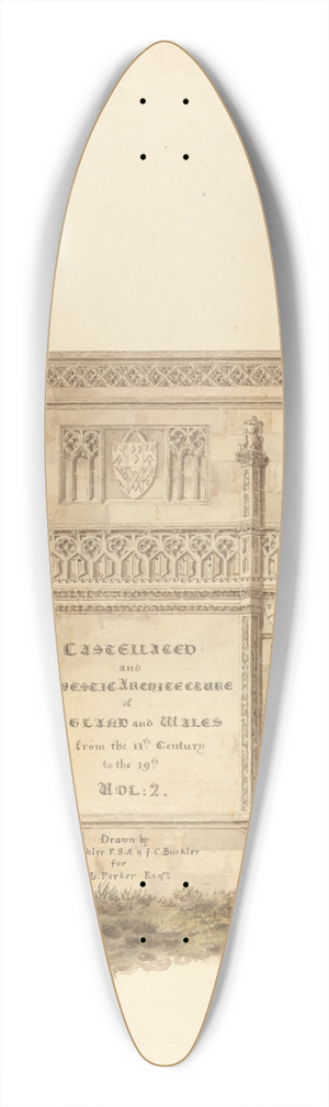 John Buckler - Title Page 39.3 inch art pintail longboard deck