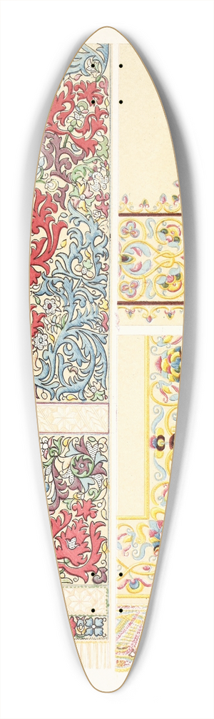 John Charles Robinson - Linen Scarf, Embroidered with Silk, Ancient Embroidered Silk Table-cover 39.3 inch art pintail longboard deck