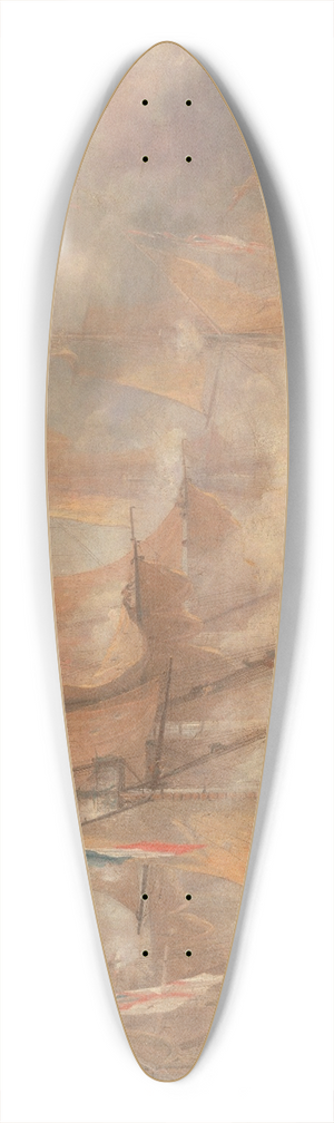 John Christian Schetky - The Battle of Trafalgar 39.3 inch art pintail longboard deck